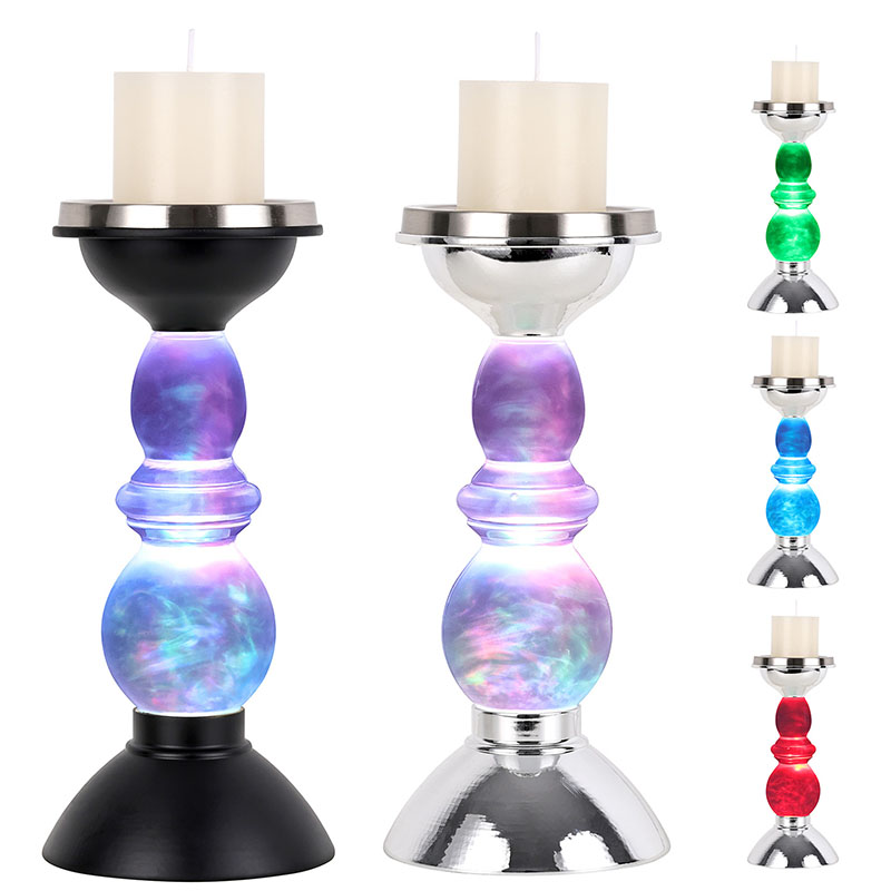 촛불 그늘이 있는 흐린 야간 조명